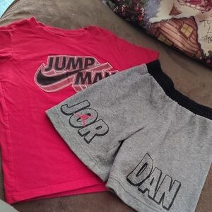 Jordan Red and Gray Kids Matching Set